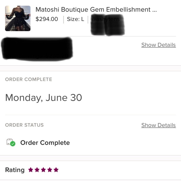 Matoshi Boutique Gem Embellishment Tulle Black Gown Tag Attached - Picture 9 of 9